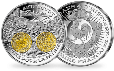 Frappe en argent pur 2000 ans d'histoire monétaire française: «Demi-heaume d’or Charles VI 1417»